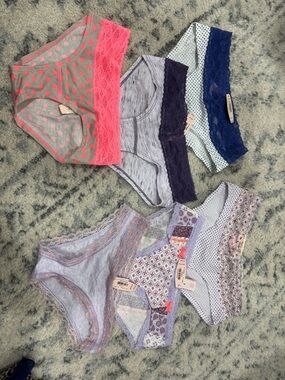 Victoria Secret Mixed Lace Trim Women's Hipster Panties - Assorted Colors